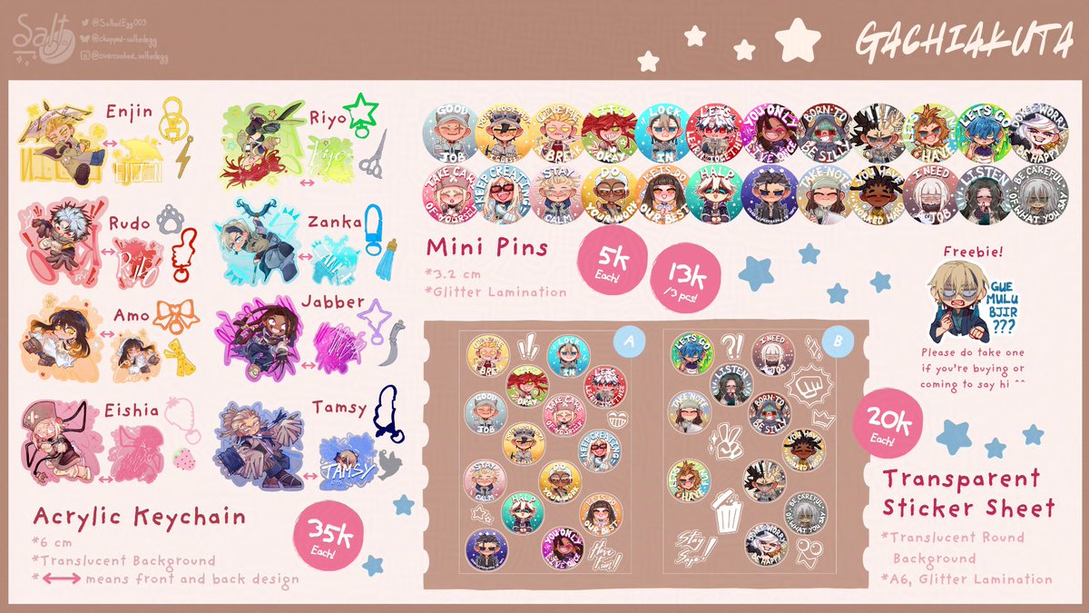 SaltedEgg003's tweet image. [Likes &amp;amp; RT --&amp;gt; 🫂💕]

My #CF22 PO is OPEN!
Booth: Snorkmi &amp;amp; Friends - Number TBA

🗓 14 - 20 Apr
🌟 Gachiakuta, TGCF, MDZS, SVSSS, QJJ, HSR, Genshin (Faelight/ Illuflins), Arknights, Original
🛒 Pickup DAY 2 ONLY and Mail Order form on thread ⬇️

#cf22catalogue #comifuro22