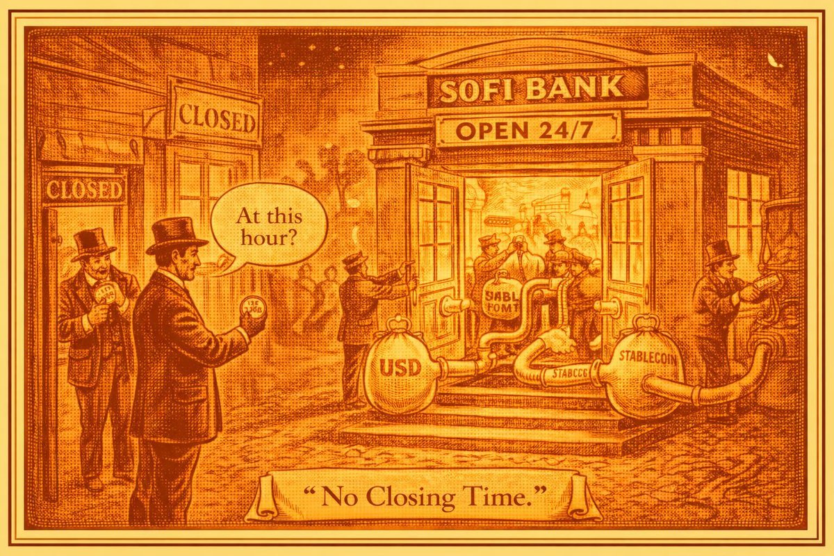 walletd_sdk's tweet photo. Banks: “We’re closed.”
Crypto: “We never were.”
SoFi: “Fine, we’ll fix it.”
24/7 banking + stablecoins + instant settlement.
It only took decades.

#Crypto #Bitcoin #Ethereum #BTC #ETH #Blockchain #Cryptocurrency #CryptoNews #CryptoTrading #DeFi #Altcoins #Web3 #CryptoInvestor https://t.co/xs2Uq1JNjz