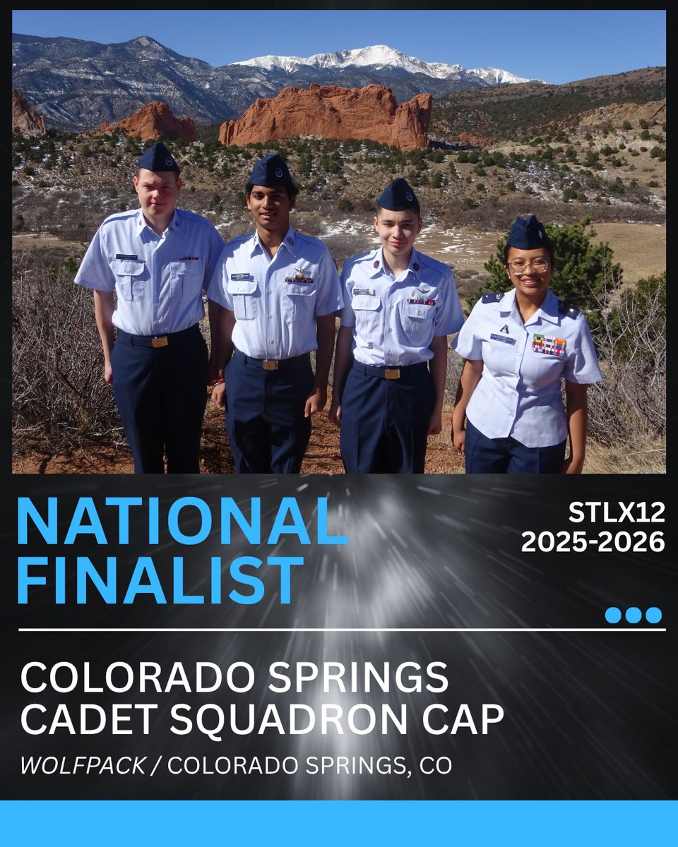 AFA_STLX's tweet photo. Back in the National Finals for the second year in a row, the Wolfpack of the Colorado Springs Cadet Squadron (Civil Air Patrol) has doubled its roster from two members to four. https://t.co/3yjKmLvKDa