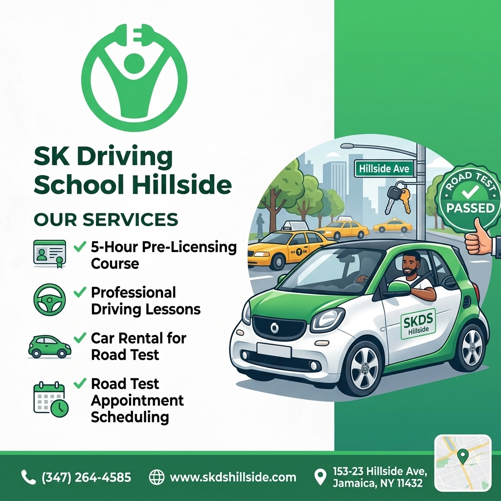 skdrivingschool's tweet image. Need driving lessons?
Learn with
SK Driving School Hillside 💯
Driving Lessons • 5 Hour Course
Highway Driving • Road Test Support
📞 (347) 264-4585
🌐 skdshillside.com⁠
#DrivingLessons #SKDrivingSchoolHillside #LearnToDrive #NYDrivers