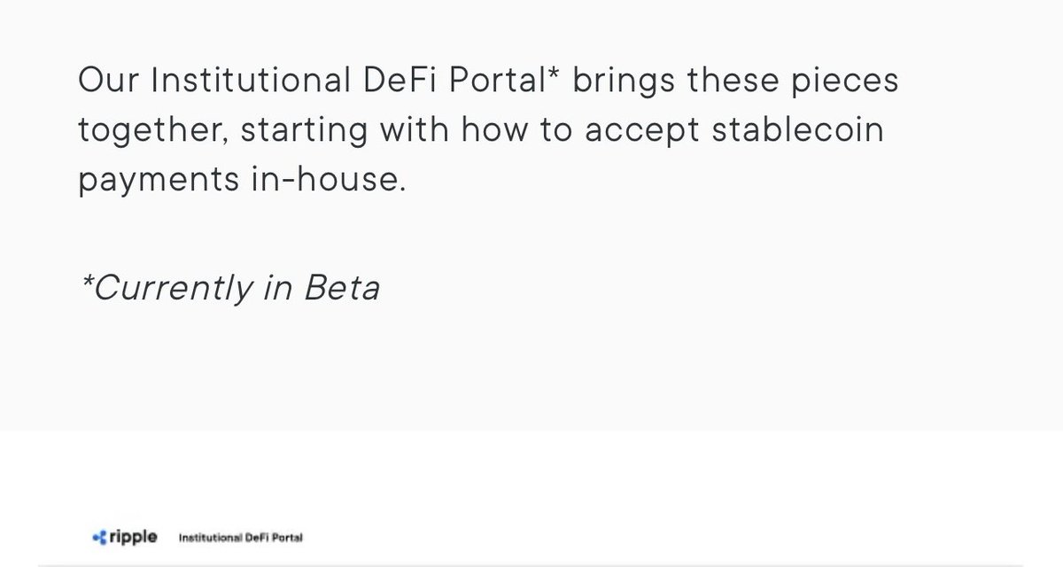 ChartNerdTA's tweet image. Ripple's Institutional #DeFi Portal for In-House Stablecoin Payments &amp;amp; more is in test mode 👀