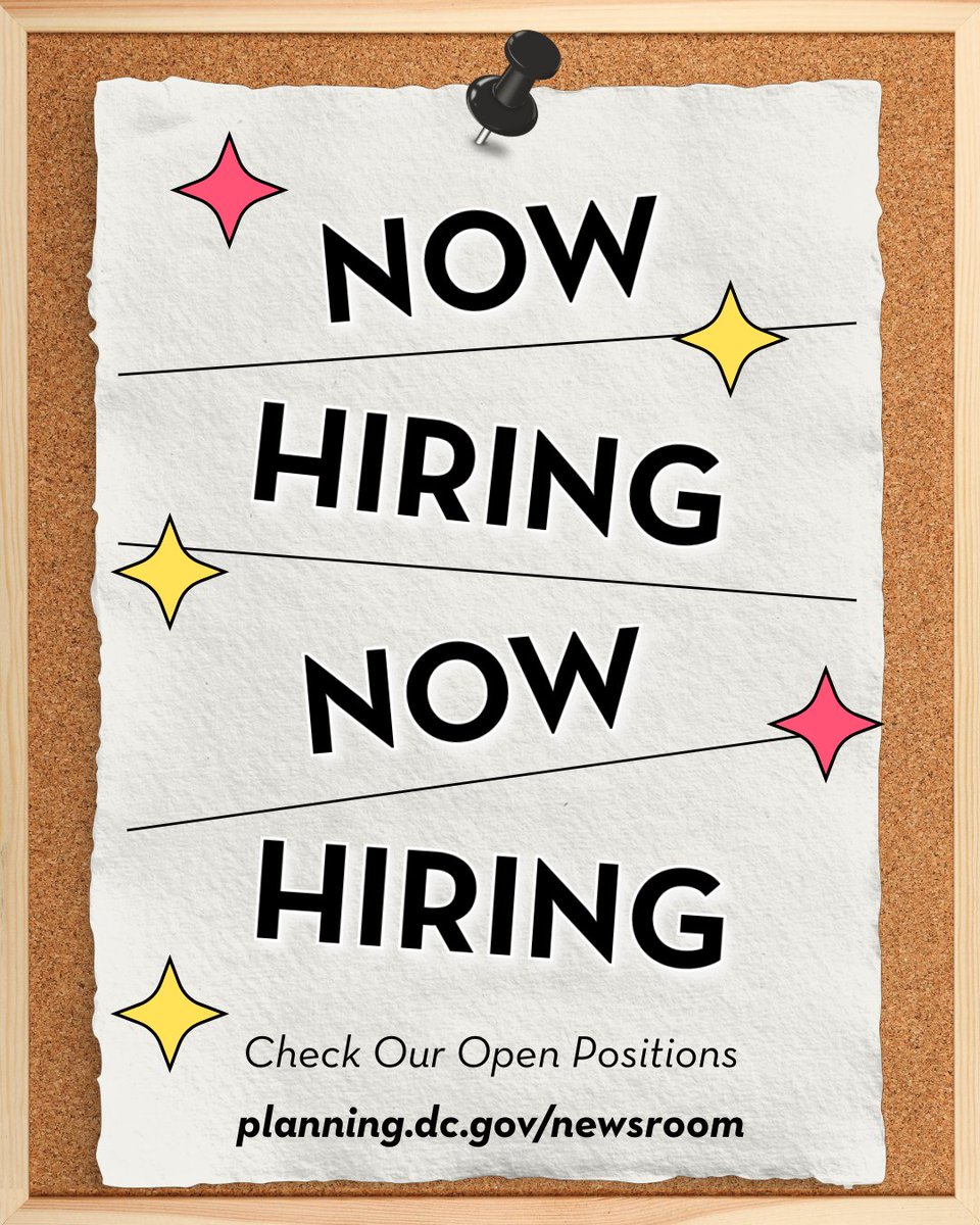 If you’re interested in working at the DC Office of Planning, make sure to submit your application for Resource Allocation Officer by 4/23! Learn more about the role and apply today: careers.dc.gov/psp/erecruit/E…