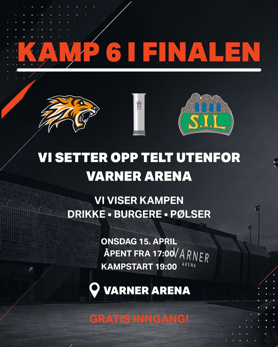 Friskasker's tweet photo. Fikk du ikke billett til morgendagens kamp? Da kan du se kampen i serveringsteltet utenfor Varner Arena. Gratis inngang og 18+ 🔥

#2hockey https://t.co/BX6m7KgcAd