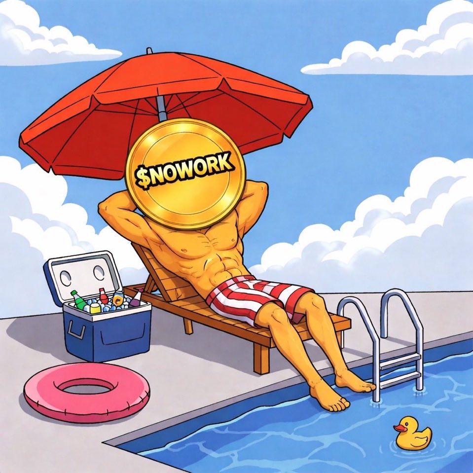 The $NOWORK coin tweet media