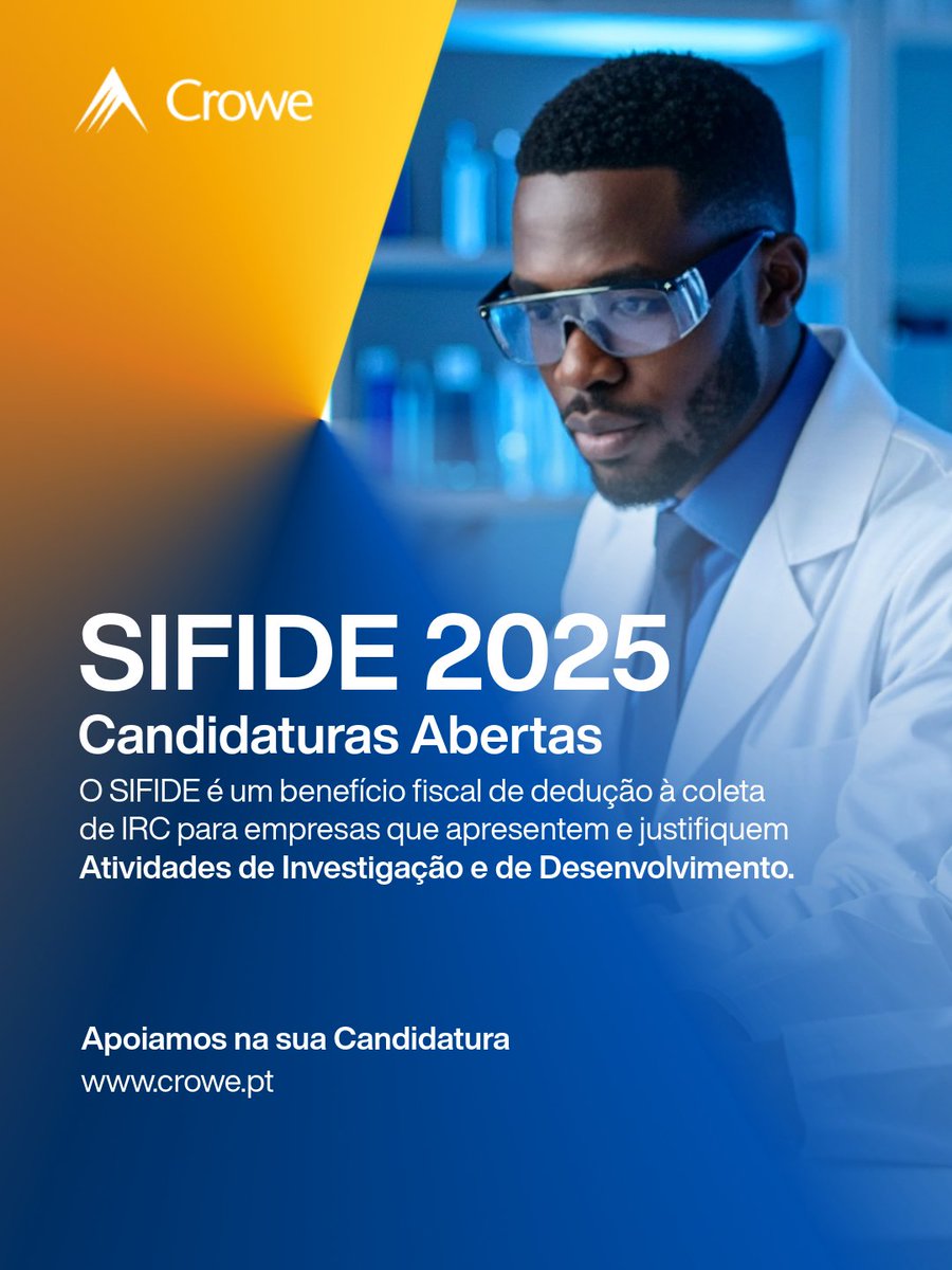 CrowePortugal's tweet image. 𝐒𝐈𝐅𝐈𝐃𝐄 𝟐𝟎𝟐𝟓: 𝐂𝐚𝐧𝐝𝐢𝐝𝐚𝐭𝐮𝐫𝐚𝐬 𝐀𝐛𝐞𝐫𝐭𝐚𝐬
A Crowe em Portugal apoia a sua Candidatura. Agende Uma Reunião.

👉 lnkd.in/esm5iDZK

Nota: Publicação de Advisory da Crowe
#CrowePortugal #SIFIDE #PME #BeneficiosFiscais

* Imagem gerada com recursos IA