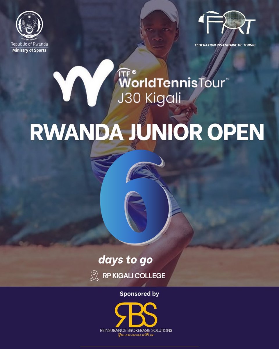 tennis_rwanda's tweet photo. 6 days to go. 🎾
Rwanda Junior Open…

#ITFJuniors #J30Kigali  #TennisRwanda #ITFJuniorTour https://t.co/fYVlG83c1X