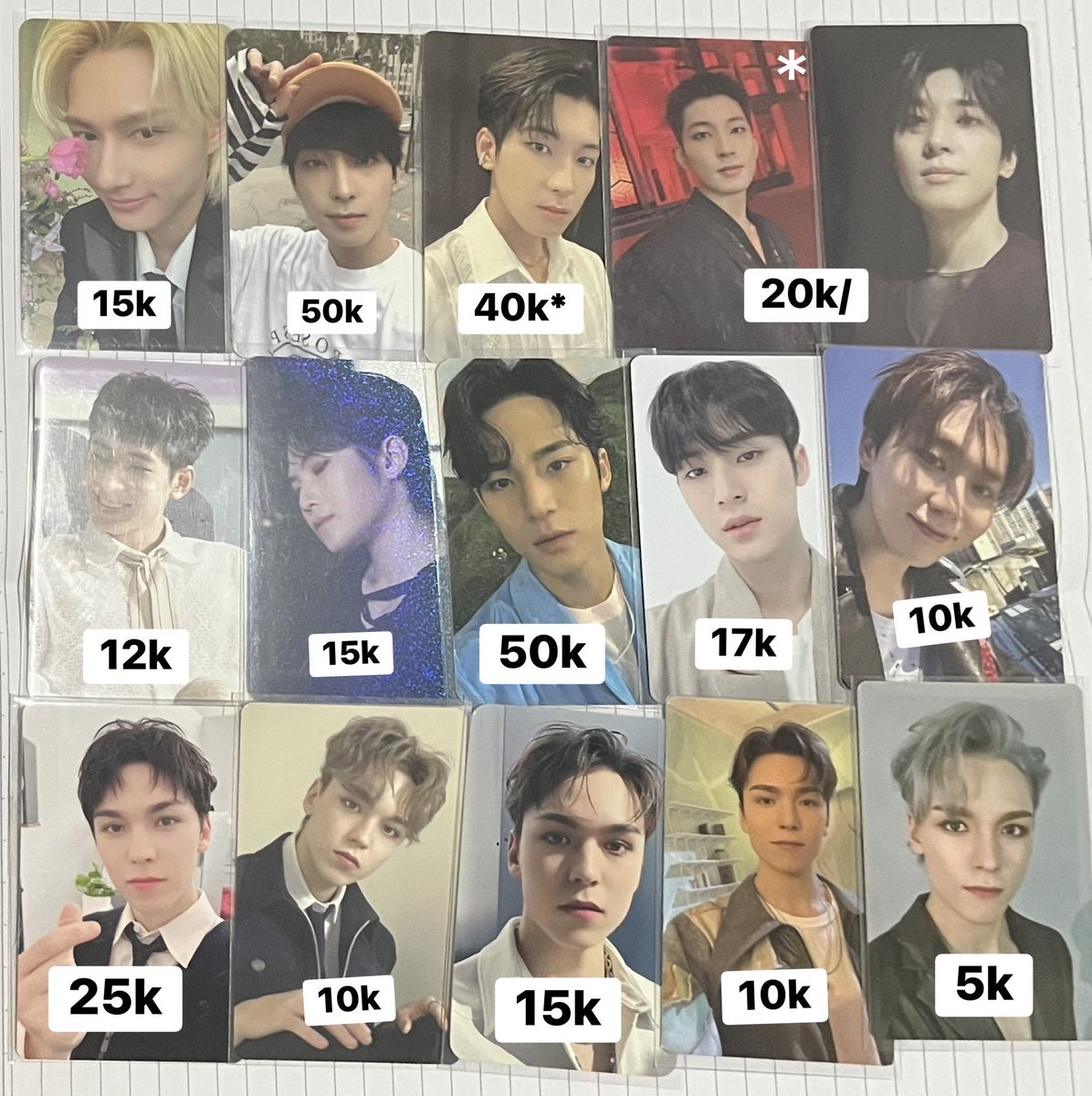 INA wts want to sell clearance sale
seventeen svt pc posca 

📍Jakarta Timur
exc adm 14%. bisa keep/splitpay/cod
✅ include safe packing

* = slight (boleh cek dulu)

minimal buy 30k

t. jun wonwoo woozi mingyu seungkwan vernon photocard official pob