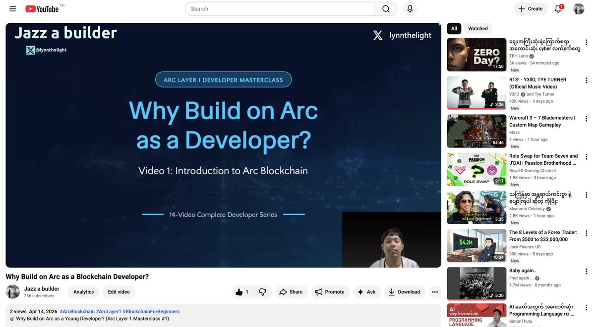 Yo blockchain devs &amp; student builders! 🔥

Just dropped Video 1 of the Arc Layer 1 Developer Masterclass:

"Why Build on <a href="/arc/">Arc</a>  as a Blockchain Developer?

• Same Foundry/Hardhat/Remix tools you already love  
• USDC gas = just 0.001$  (no more gas anxiety)  
• <1 second