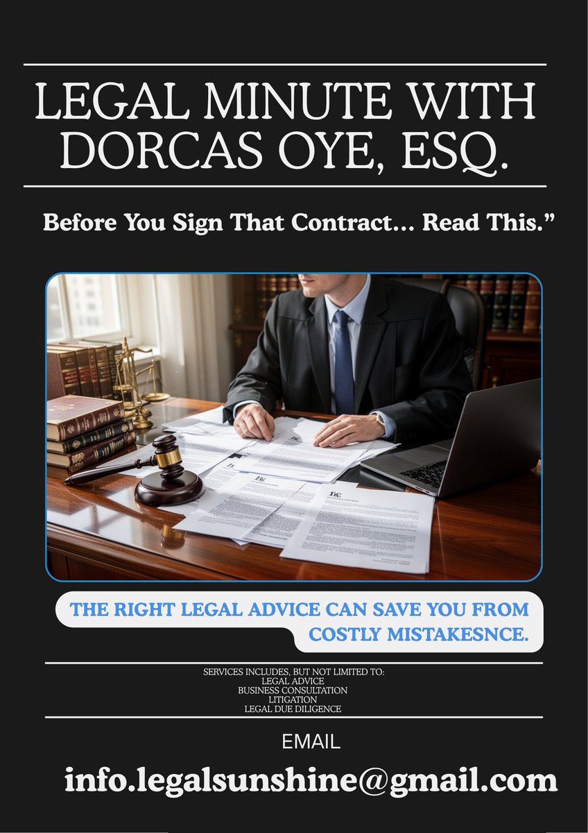 chiefjusticed's tweet image. “Read Before You Sign.”
The law assumes you understand any document you sign,  even if you didn’t read it.
Pause. Read. Ask questions.
#LegalMinute #LegalTips #Contracts #KnowYourRights