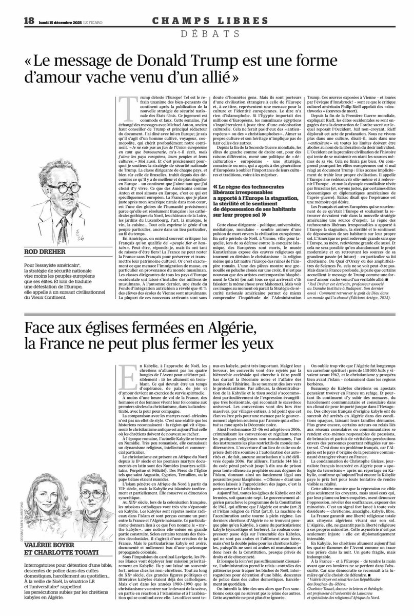 “Face aux églises fermées en Algérie, la France ne peut plus fermer les yeux” 
(le Figaro 15 décembre 2025)

Comment lancer une campagne de diabolisation qui s'amplifiera au fil du temps?
Une analyse discursive profonde.
write.as/e7mq4b93u6eow.…