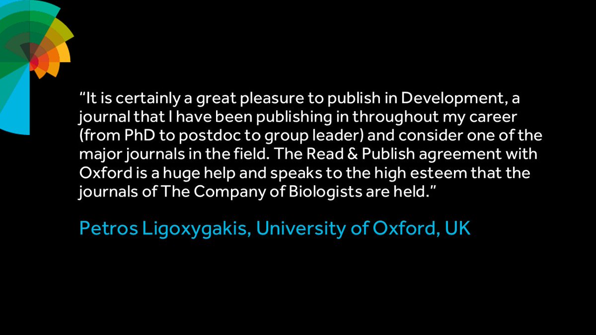 Co_Biologists's tweet image. Thank you Petros Ligoxygakis for sharing your experience of fee-free #OA publishing @Dev_journal via our #ReadAndPublish agreement with @UniofOxford
@bodleianlibs @OxfordBiology

Read Peter’s paper bit.ly/48LOBgl
Is your institution participating? bit.ly/3O7BxGi