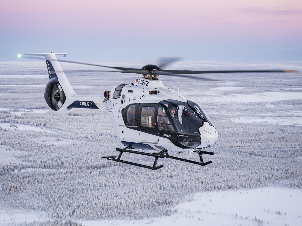 AirbusHeli's tweet photo. Three prototypes, -40°C in Finland, heavy snow in Norway, and the upcoming hot &amp; high campaign in the U.S.: The #H140's 2026 ‘year of testing’ is in full swing toward 2028 entry into service. Get the full update: https://t.co/DqdmCRKXsm https://t.co/KRnIP6dpcd