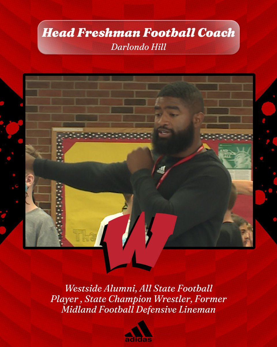 WHS_WarriorFB's tweet photo. We are excited to announce the promotion of Darlondo Hill to Head Freshman Football Coach! 

Darlondo is a Westside Alumni, All-State standout DL, and State Champ wrestler, PE teacher. Darlondo builds great relationships with players and hold a high standard. 
#WestsideFootball #ET #GoWarriors
