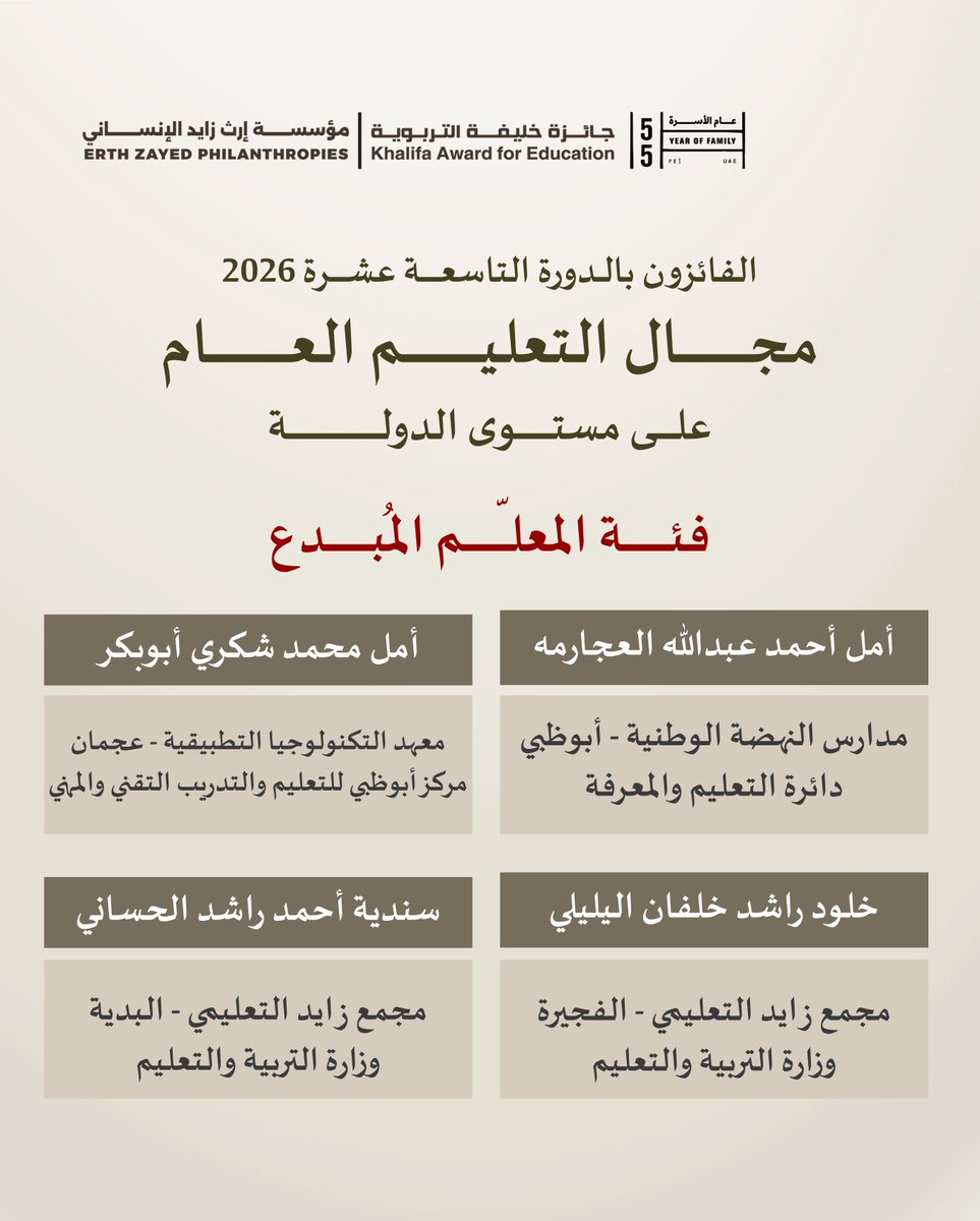 جائزة خليفة التربوية tweet media