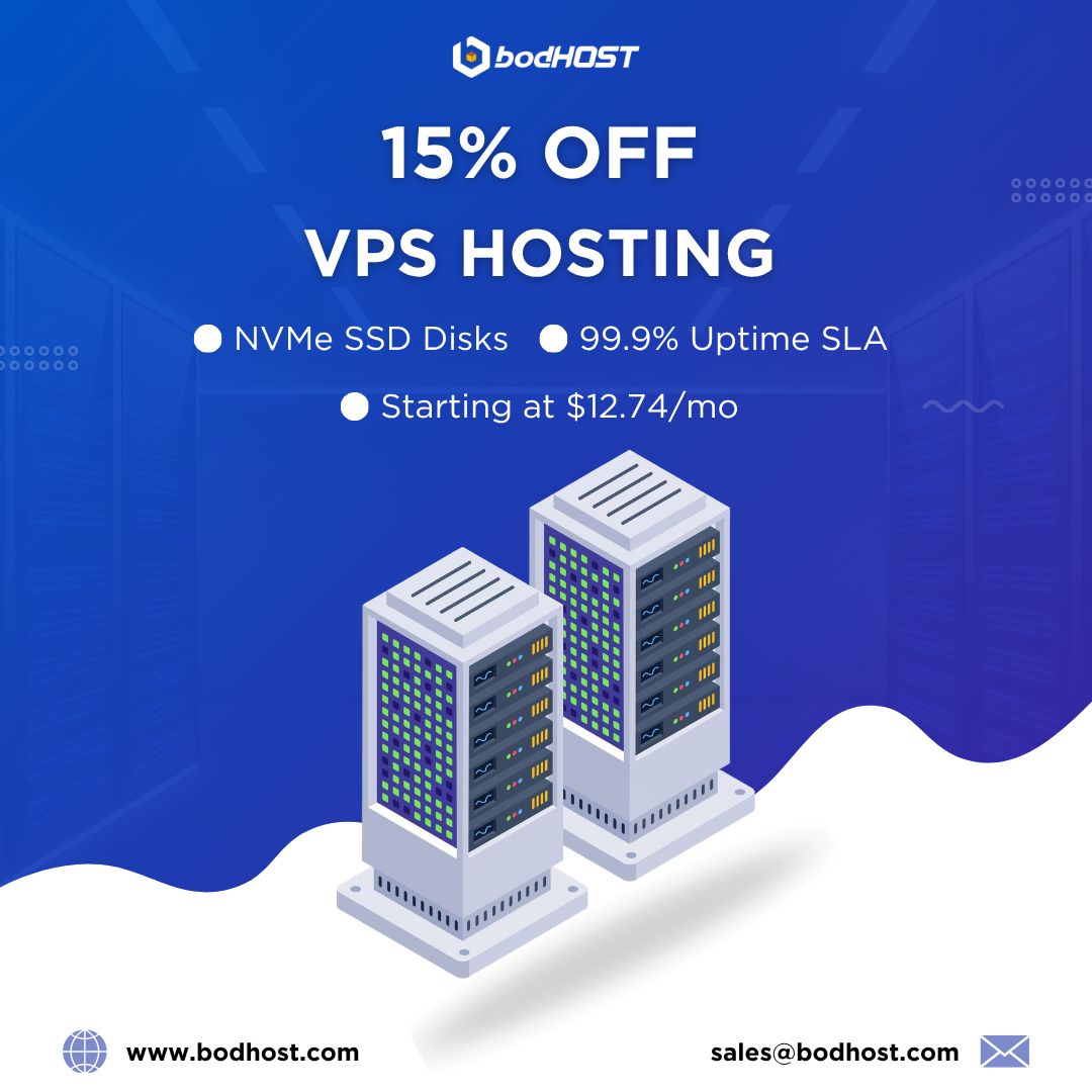 bodHOST's tweet image. Upgrade your hosting with bodHOST VPS. Save 15% and experience NVMe SSD performance, dedicated resources, and expert 24/7 managed support.

Shop Now: bodhost.com/web-servers/li…

#VPSHosting #bodHOST #NVMeSSD #PerformanceHosting