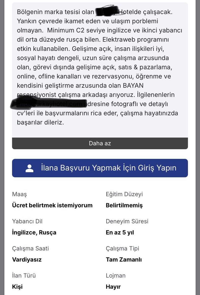 sayfosis's tweet photo. 42 odalı bir butik otel minimum C2 seviye İngilizce istiyor maksimum seviye nedir acaba , bu kadar özelliği barındıran bir kişiye ne ücret veriyor maks : 35 bin TL , aynen C2 seviye İngilizceyi , orta düzey ikinci yabancı dili aylık 35 bin TL kazanmak için öğrendim . https://t.co/e87Bmh8FVJ