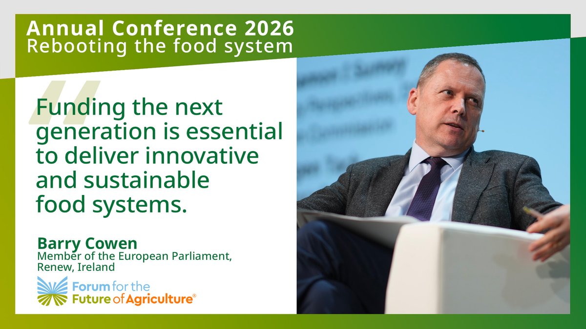 ForumForAg's tweet photo. Barry Cowen @CowenBarry looks ahead to the role of the next generation at #ForumforAg.
Supporting young farmers and new approaches will be key to ensuring both productivity and sustainability in the years to come.
Join us live: https://t.co/UT9Bat9p2I https://t.co/8QdlOUPGAF
