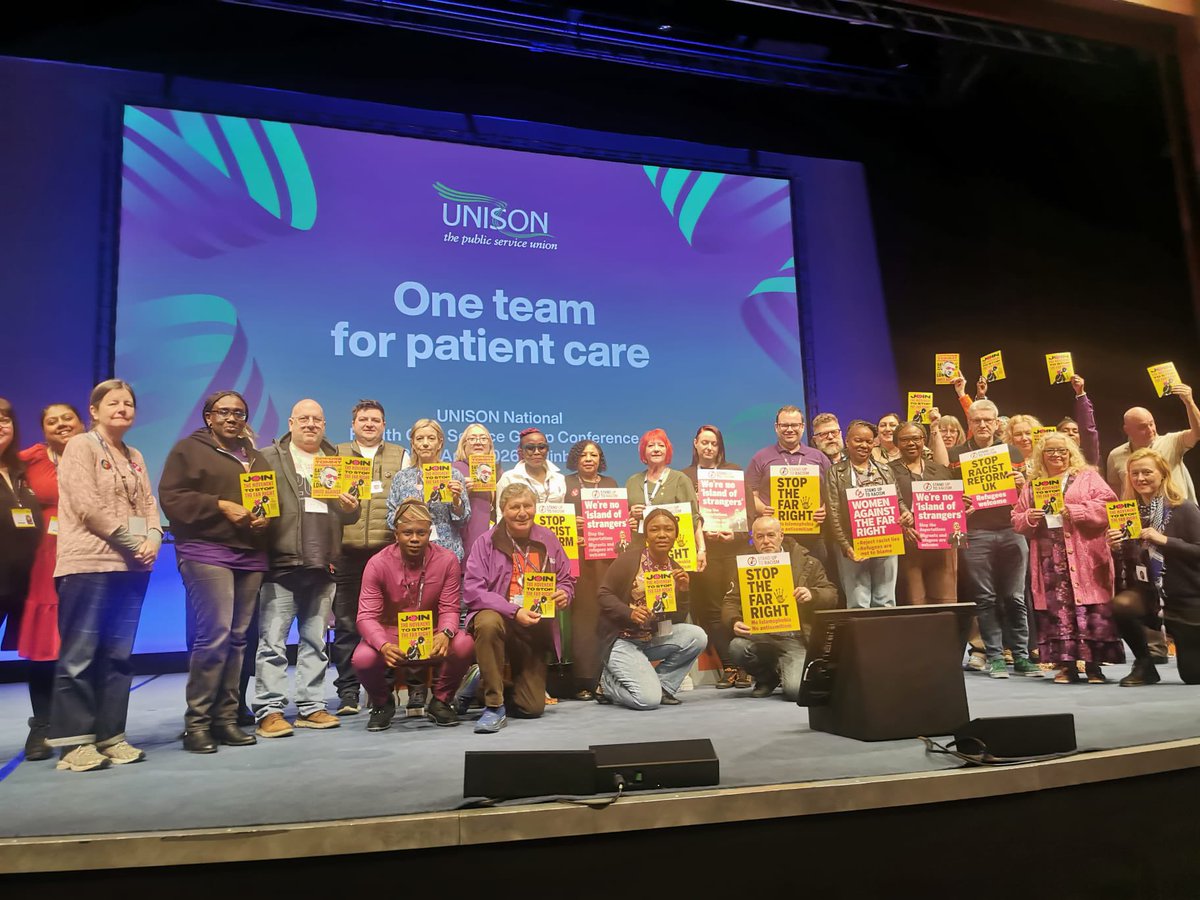 AntiRacismDay's tweet photo. Unison health conference says ‘Stop the far right’ now. https://t.co/en5El6F7V3