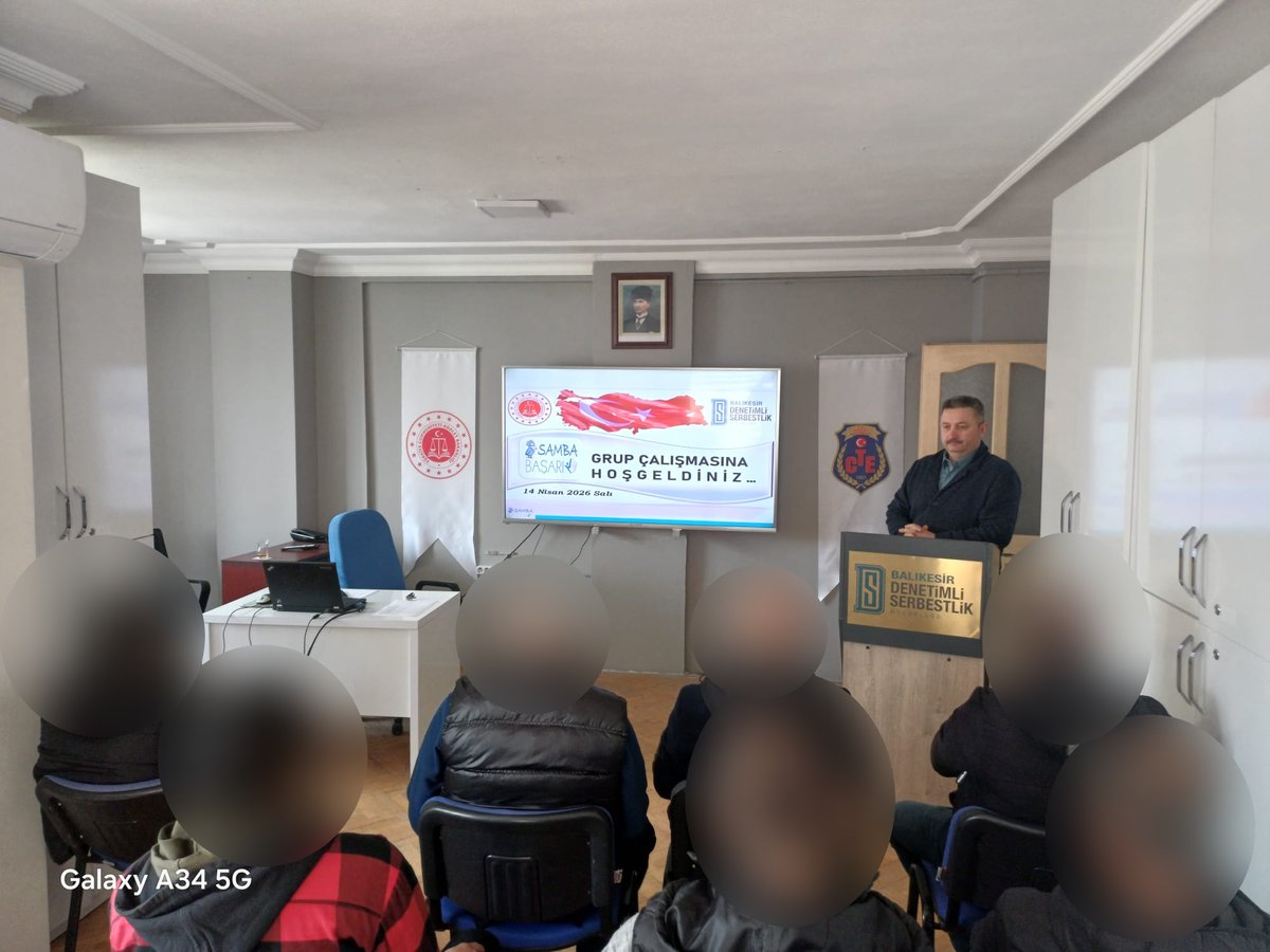 Müdürlüğümüzce takibi yapılan yükümlülere yönelik eğitim ve iyileştirme faaliyetleri kapsamında SAMBA Başarı Grup Çalışması 7. oturumu ve SAMBA Okuma 8. Grup Çalışması gerçekleştirilmiştir. <a href="/ctekurumsal/">Ceza ve Tevkifevleri Genel Müdürlüğü</a> <a href="/dsdbkurumsal/">Denetimli Serbestlik Daire Başkanlığı</a> <a href="/huseyinsk23/">Dr. Hüseyin ŞIK</a> <a href="/TuncayBAKIR_10/">Tuncay Bakır</a>