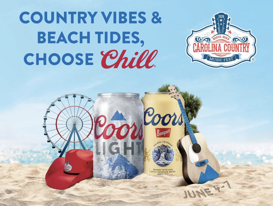 Cold beer, live music, and good vibes. Coors Light is bringing the fun at this year’s <a href="/CCMFLive/">Carolina Country Music Fest</a>, where the biggest names in country music are performing in Myrtle Beach. Get ready to sip and party this June—grab your tickets at loom.ly/5d7wWOM

#CBC #CCMF #CoorsLight