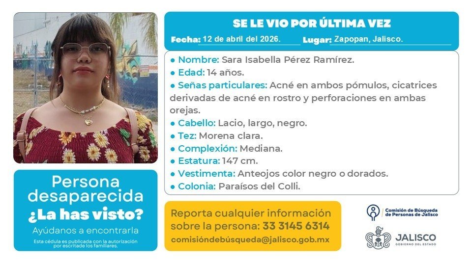 Desaparece menor de edad en #Zapopan, #Jalisco (Paraísos del Colli).