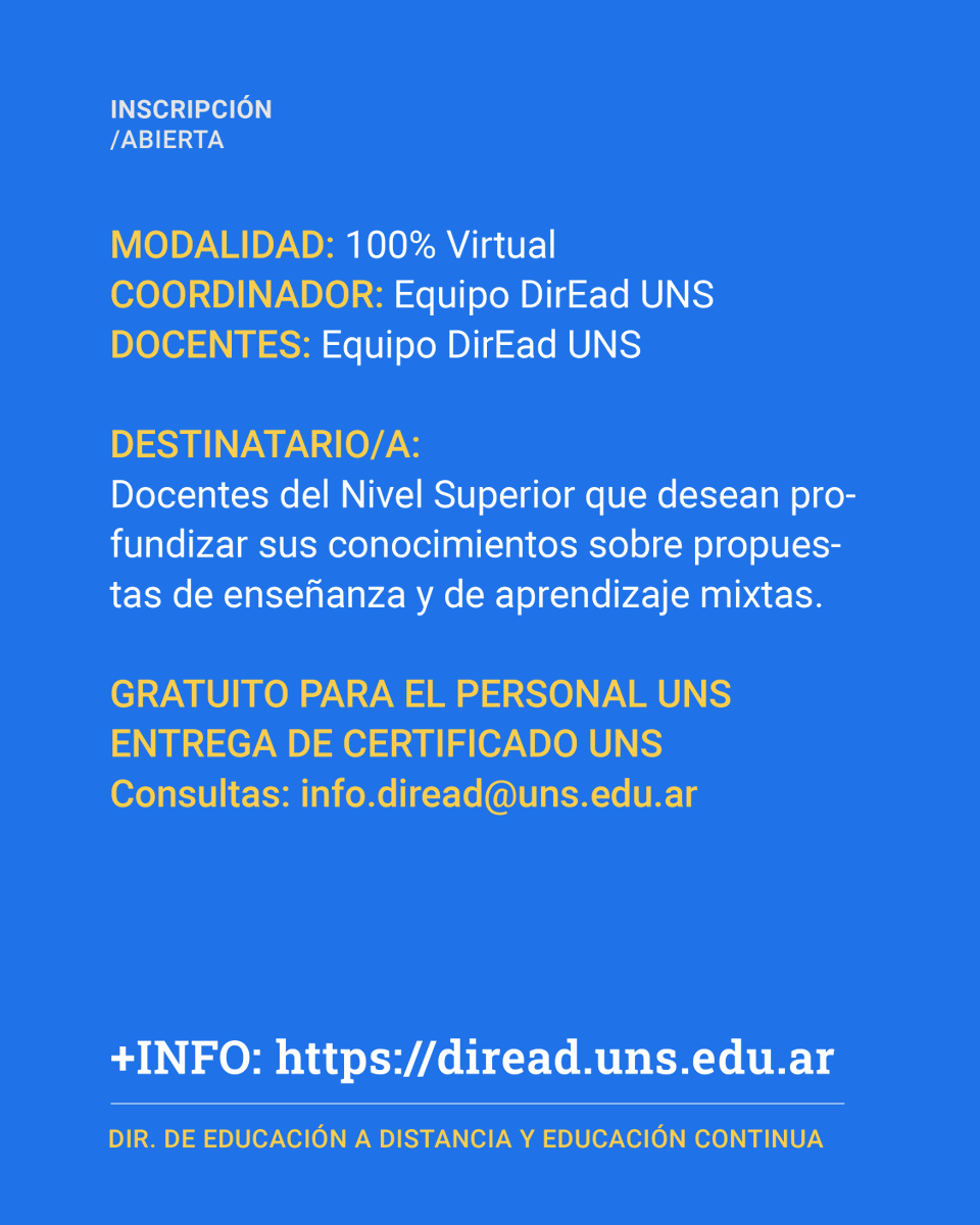 direaduns's tweet photo. 🎓 ¿Sos docente y trabajás en entornos virtuales?

Sumate a “Diseño de Objetos de Aprendizaje”
💻 100% virtual | 20 h
📅 15/04
🎁 Gratis para personal UNS + certificado
🔗 https://t.co/kzyUgVgQBq https://t.co/3SKlwZx7cC