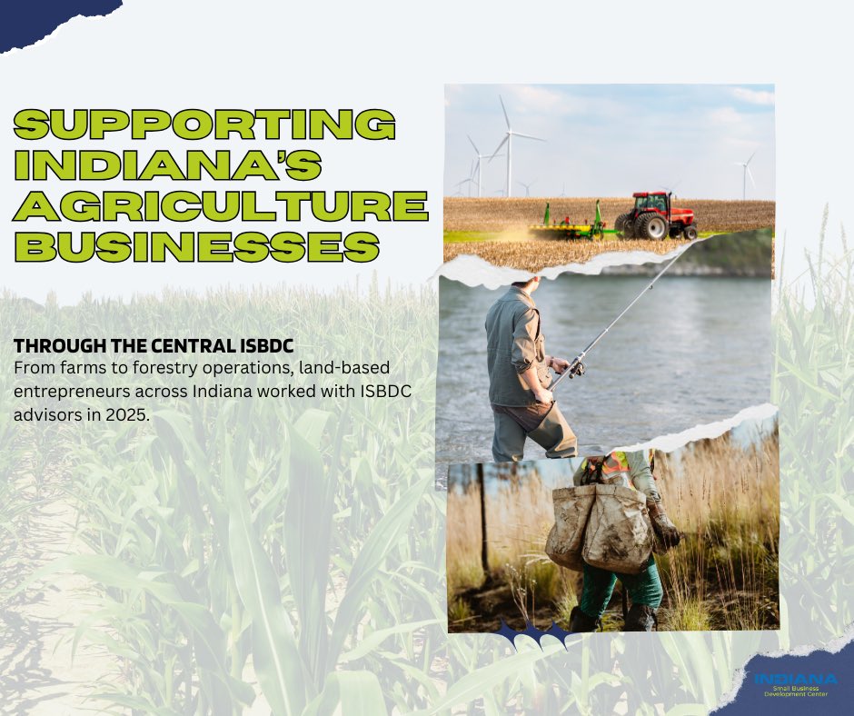 Central_ISBDC's tweet photo. Supporting Indiana’s agriculture means supporting the backbone of our communities. 

Through the CISBDC, farms, forestry operations, and land-based entrepreneurs across the state are gaining access to the guidance and resources needed to grow stronger,more sustainable businesses. https://t.co/jGvOjj2EPy