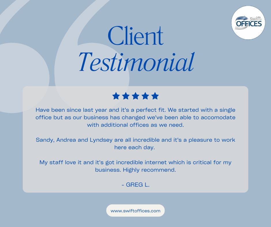 SwiftOffices's tweet photo. Good words travel fast! Swift Offices is always grateful for every kind review 💬✨

☏ (416)-777-9438
✉ sandy@swiftoffices.com

#SwiftOffices #CoworkingSpace #OfficeLeasing #OfficeSpace #SharedOffice #OfficeSpaceForRent #BusinessSpace #OfficeRental #OfficeSuite  #Toronto https://t.co/XvnTGvYUQU