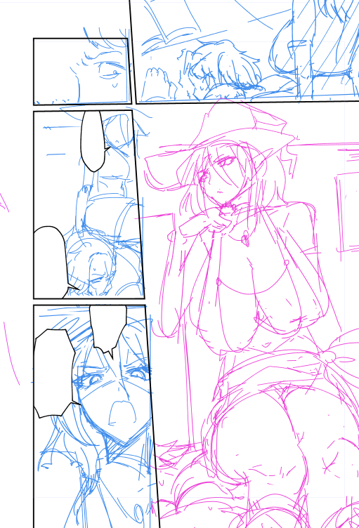 描いている 珍しくストレートなエルフを 