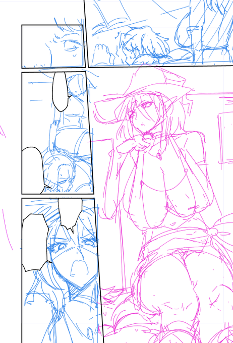 描いている 珍しくストレートなエルフを 