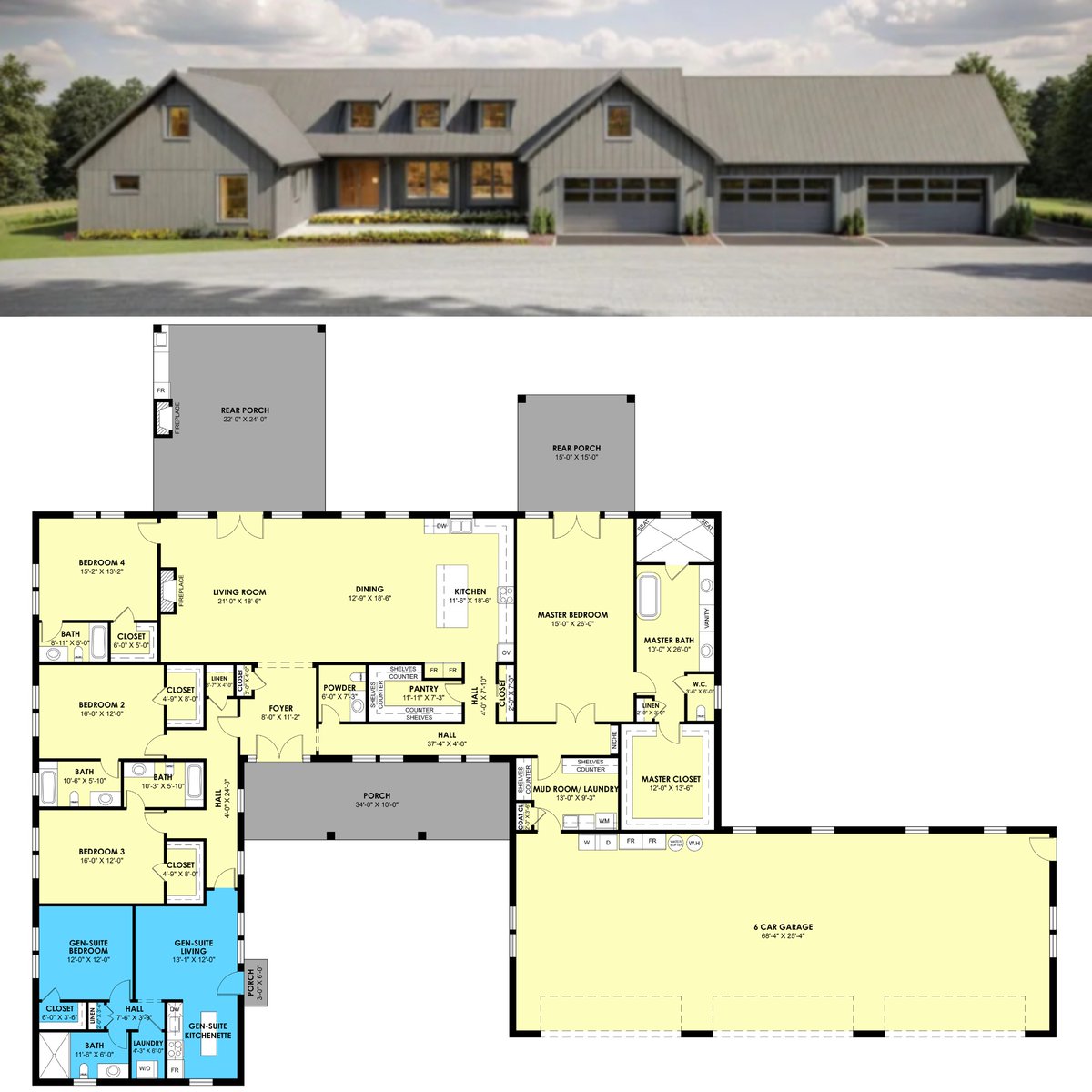 BarndoLife's tweet photo. Keep your family close with this dual-master floor plan.