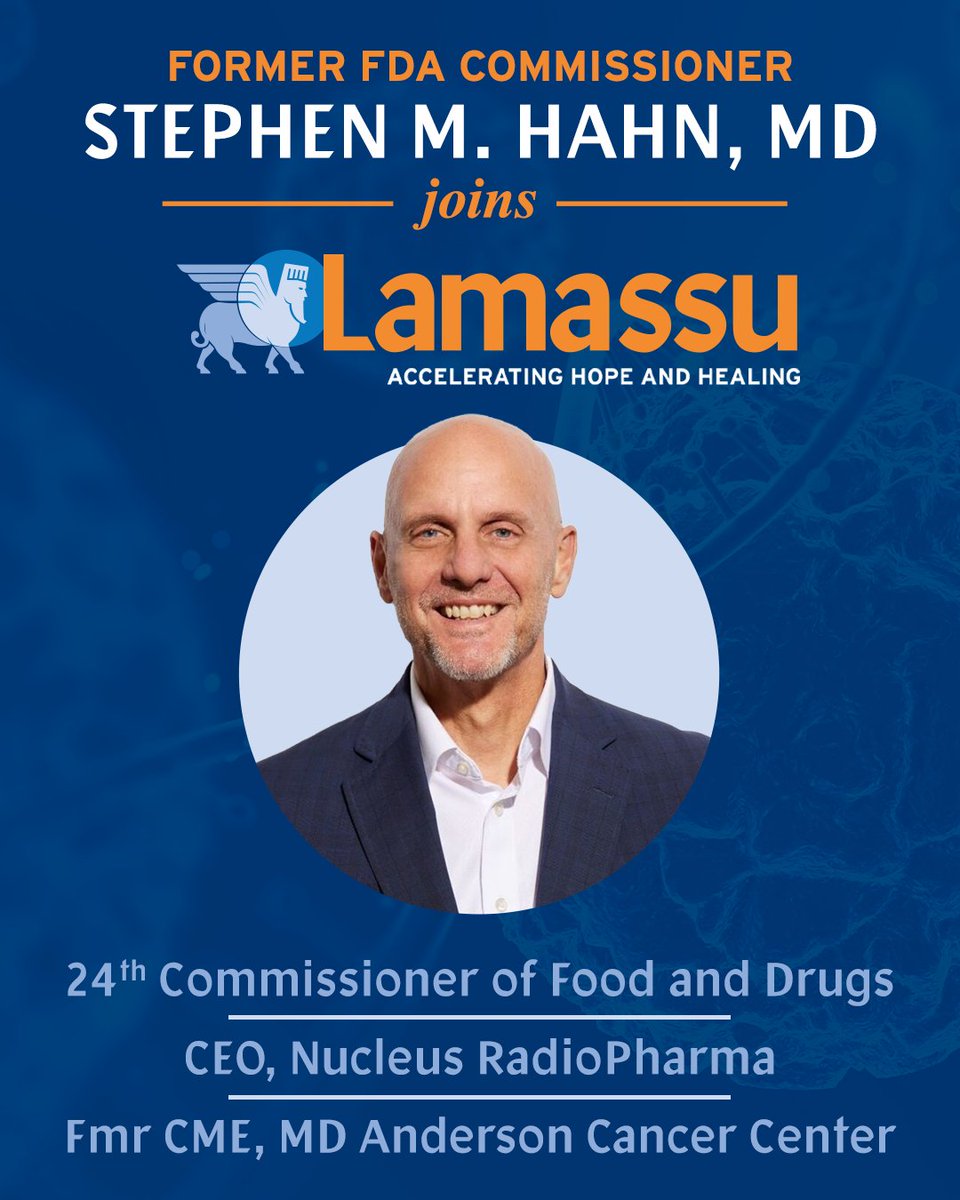 LamassuBioTech's tweet photo. With more than three decades of experience working in the field of medical oncology and radiation oncology, the 24th Commissioner of Food and Drugs, Dr. @SteveFDA, has established himself as a national leader in healthcare and a distinguished physician. https://t.co/Xlr9Ge7RU1