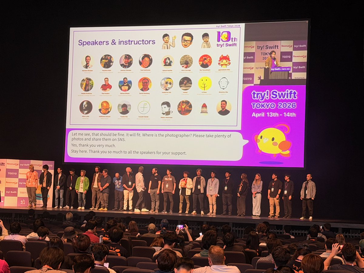 natpanferova's tweet photo. Today was the last day of the try! Swift Tokyo conference and also the day of my talk. I think it went well 😌 Thank you so much to everyone involved @tryswiftconf for such an amazing experience!
#tryswift https://t.co/7APCZo5I7G