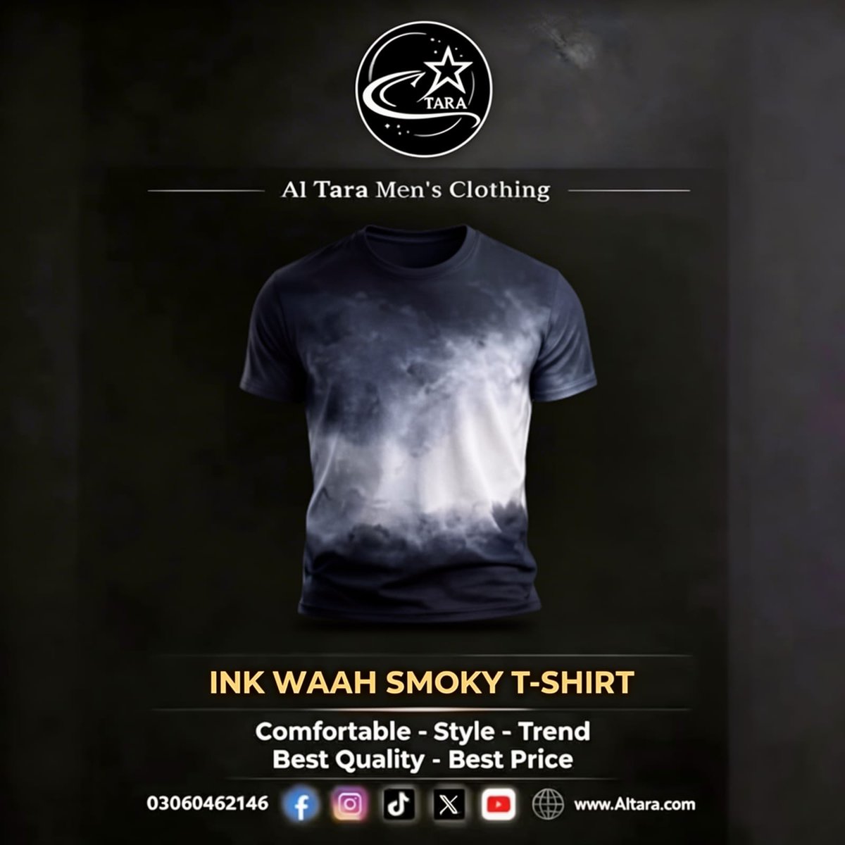AlTara185147's tweet photo. ✨Upgrade your style with the all-new Ink Waah Smoky T-Shirt ✨
Jahan comfort mile trend ke saath 💯
Perfect look, perfect price – sirf aap ke liye!
👕 Premium Quality
🔥 Trendy Smoky Design
💸 Affordable Price
📞 Order now: 03060462146
🌐 https://t.co/BXvS7YLCwL
#Altara #Mens https://t.co/TYogEiJE87