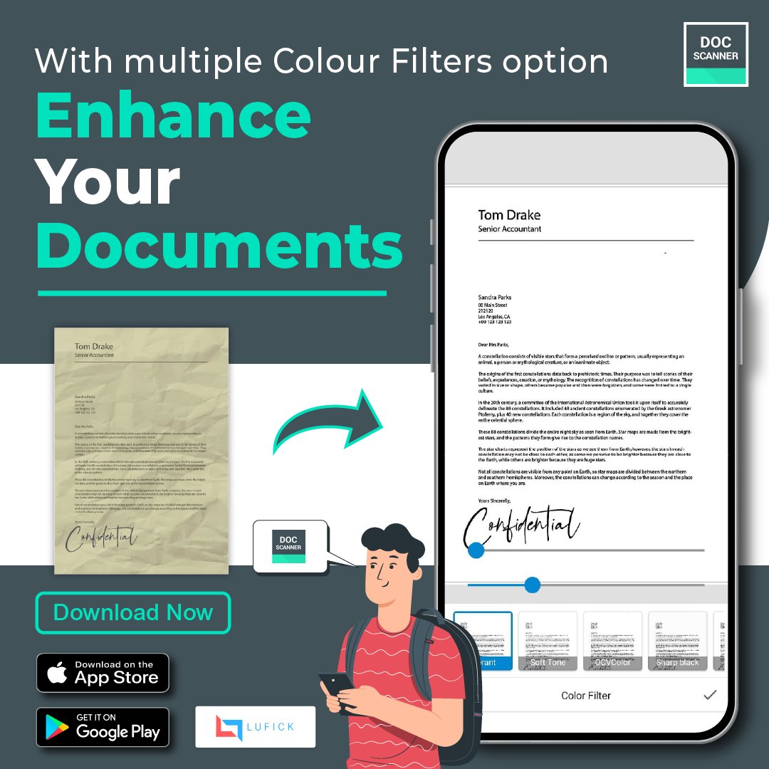 Lufick3's tweet image. Enhance every scan with smart color filters—turn ordinary documents into crisp, clear, and professional-quality files in seconds.
Available on Play Store and Apple Store
docscanner1.page.link/ib87

#PaperlessOffice #DocumentScanner #DigitalizeYourLife #EfficiencyBoost #GoDigital