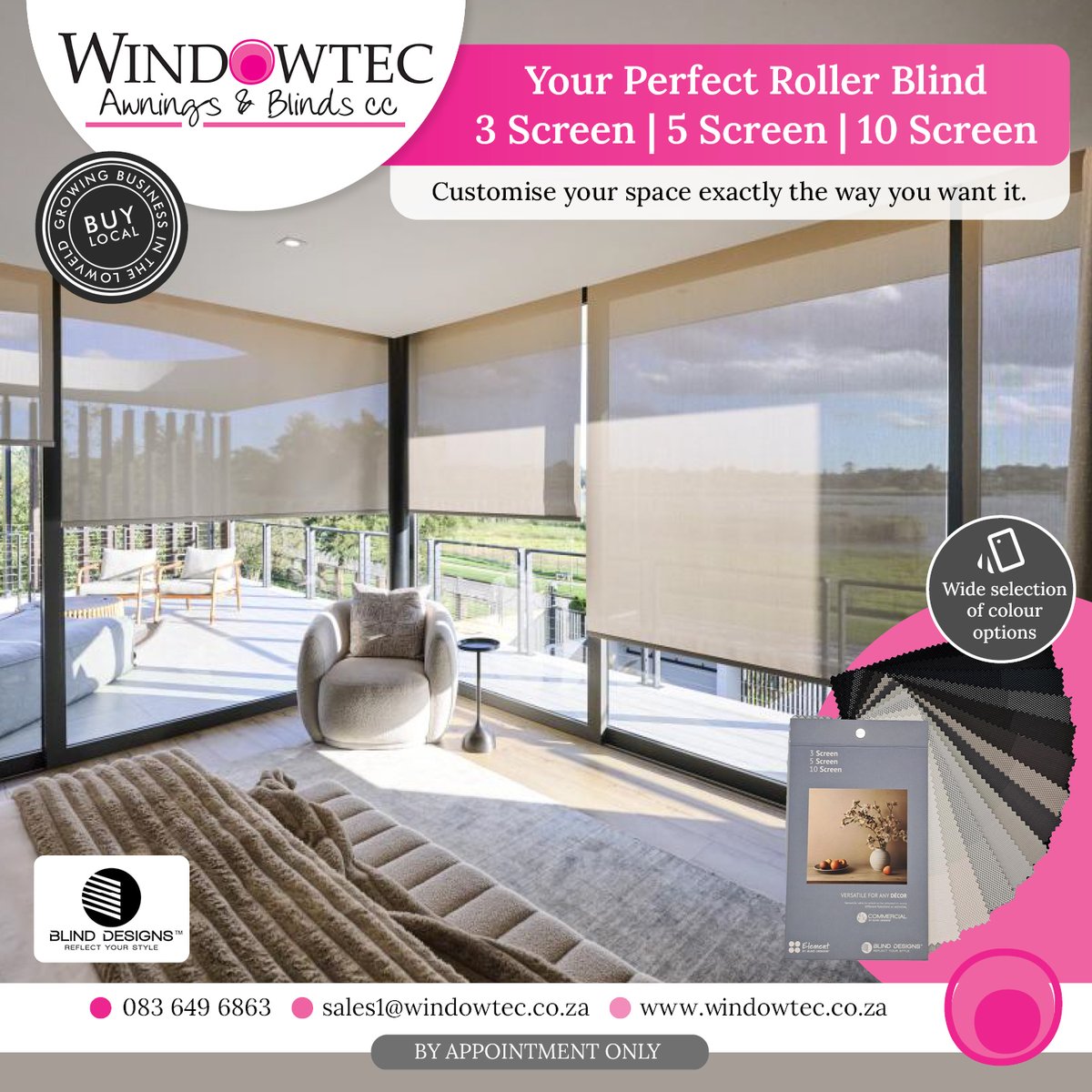 Windowtec_AB's tweet photo. Our 3 Screen | 5 Screen | 10 Screen Roller Blinds are some of our most popular choices - offering the perfect balance of style, light control, and functionality.
https://t.co/Aq33Ctq5CO
#Windowtec #RollerBlinds #InteriorDesign #LightControl #StylishSpaces #AuroraDigitalAgency https://t.co/Ll6m4lT2fW