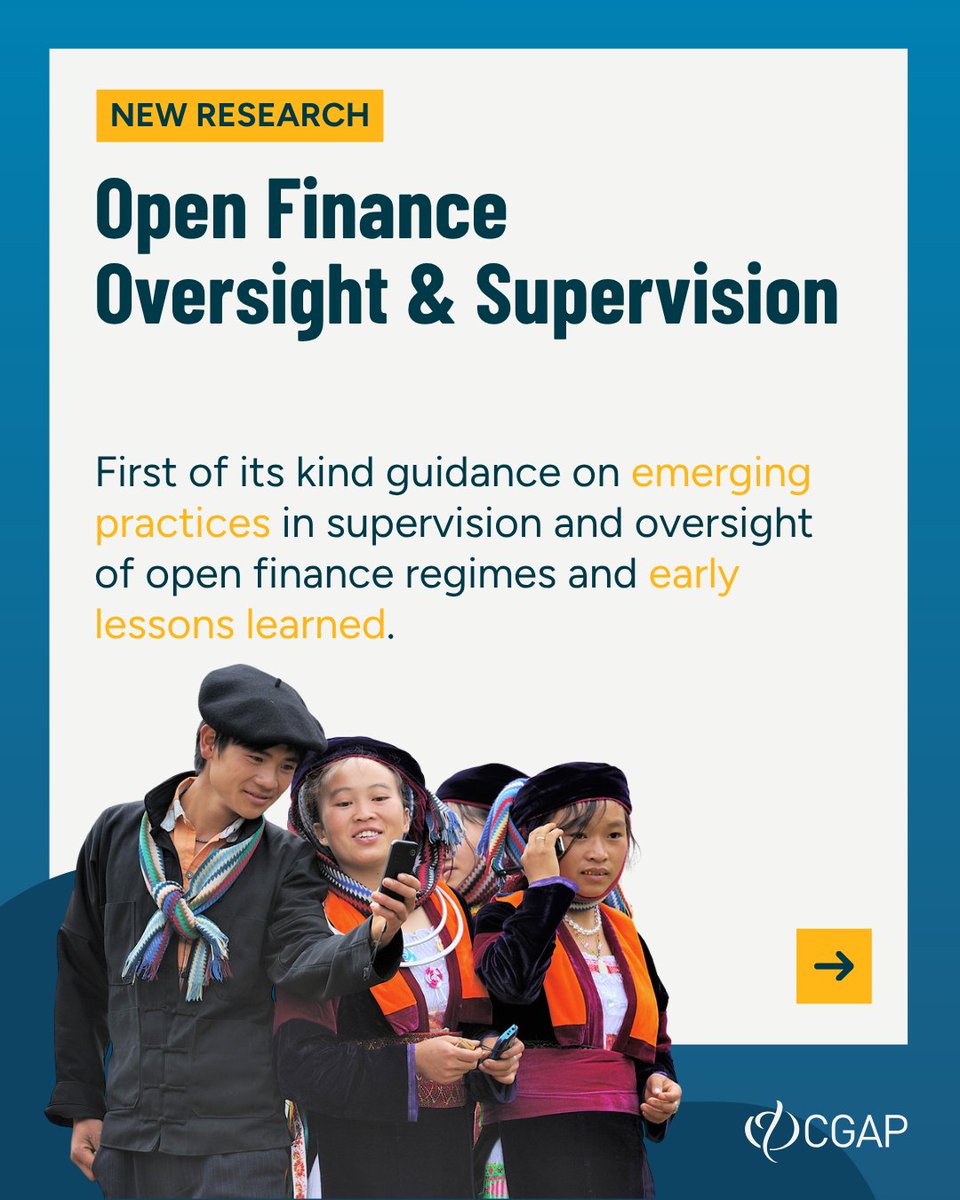 CGAP's tweet image. CGAP argues that #supervision must be built into the foundation of any #OpenFinance framework, not treated as an afterthought. It identifies the core supervisory priorities financial service authorities should focus on in early implementation.

More here: cgap.pub/41sntPE