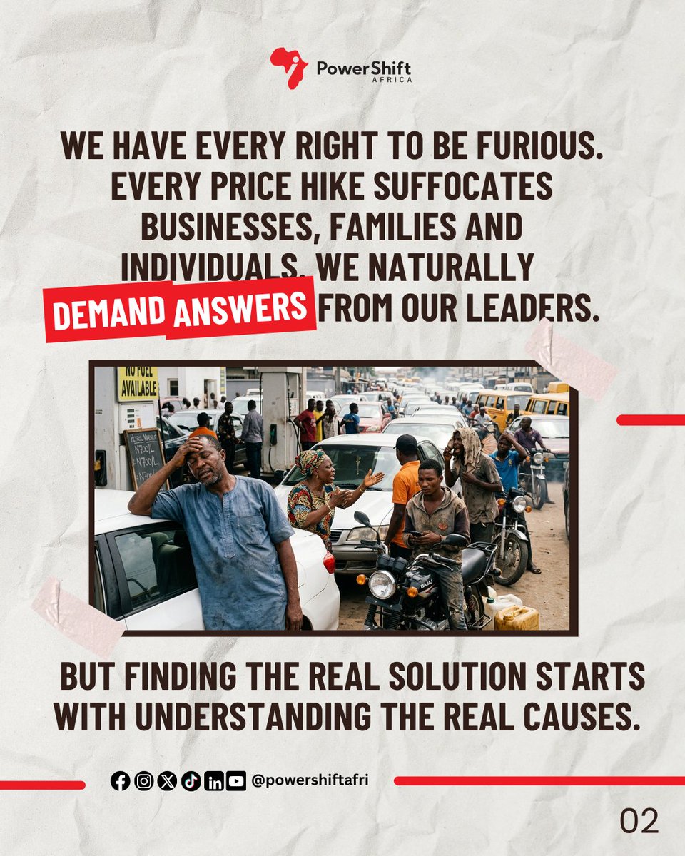 powershiftafri's tweet photo. We must ask why our national survival is so easily threatened by events happening thousands of miles away.
We are the largest oil producer in Africa yet we continue to ship our raw wealth abroad only to buy it back as finished fuel because our own refineries were left to crumble. https://t.co/vdhrlylVuA