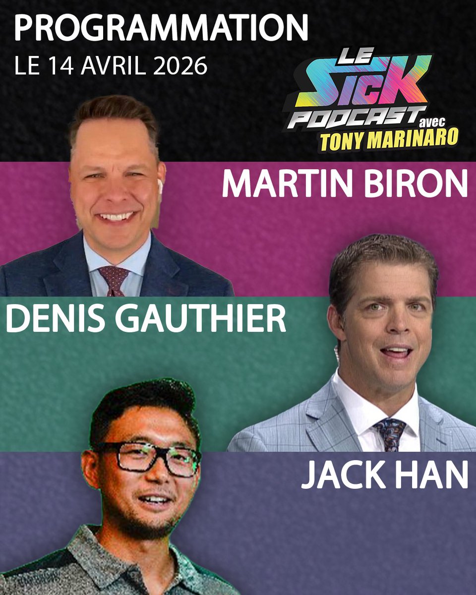 thesickpodcasts's tweet image. L’alignement d’aujourd’hui de Le Sick Podcast avec @TonyMarinaro! 

-@martybiron43 
-@DGauthierRDS 
-@JhanHky 

Soyez là à 10 h, ça va être SICK: youtube.com/live/JUZT-Y8mz…

#lesickpodcast