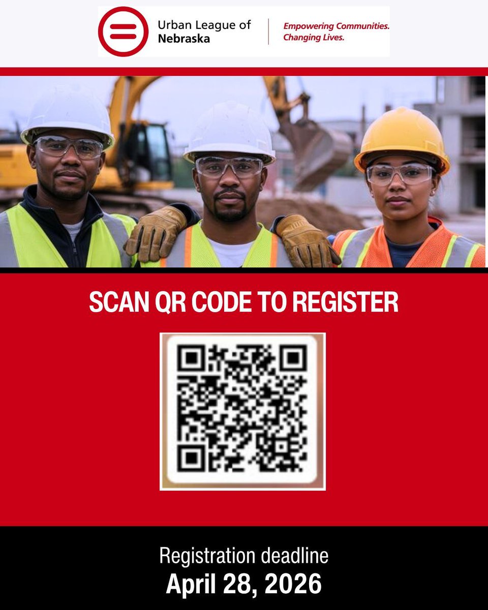 Join Our Upcoming Construction-focused Career Boot Camp

Registration is open now and closes April 28.

Register Here: forms.cloud.microsoft/pages/response… 
.
.
.
#UrbanLeagueofNebraska #WorkforceDevelopment #CareerOpportunities