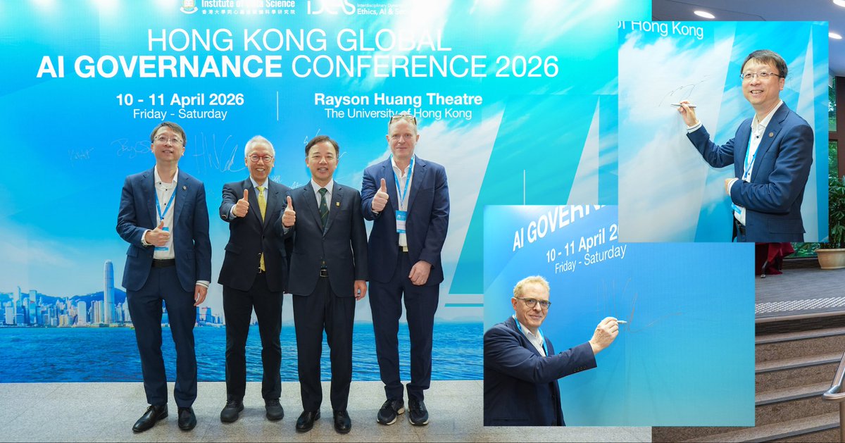 hkudatascience's tweet photo. ๐ #HKGAGC2026 Over 400 registrants and 38 global speakers came together for an insightful two day conference on Global AI Governance organised by HKU IDS on 10-11 April 2026 at HKU!
#HKU #HKUIDS #IDEAS #HKUAI #AIGovernance https://t.co/AdR4Ly27Xx