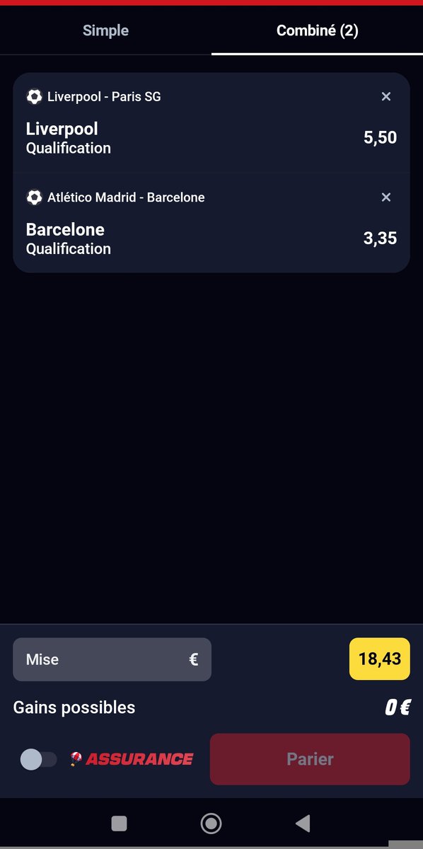 jrm2662's tweet photo. @Betclic @Betclic imagine deux remontada dans la même soirée 

Jrm26hs https://t.co/Y5zuv3AJk1