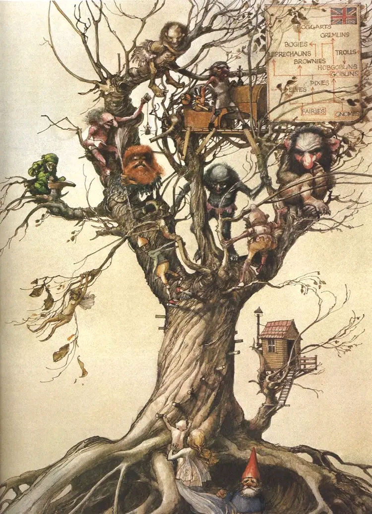 dreamerbook's tweet image. 'Faeries Family Tree' by Robert Ingpen