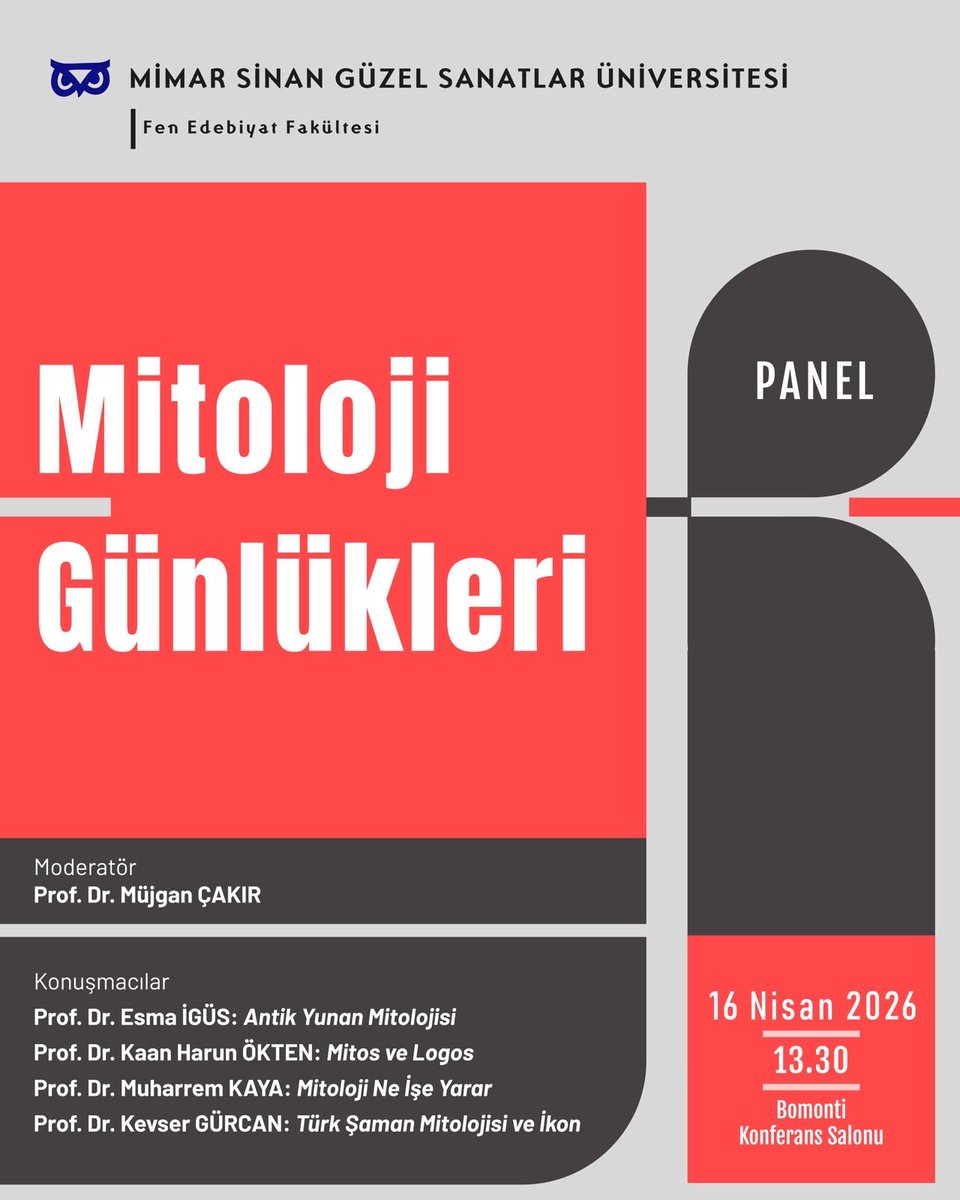 msgsuniversite's tweet photo. Fen Edebiyat Fakültesi’nin düzenlediği "Mitoloji Günlükleri" paneli Bomonti Konferans Salonu'nda.

#msgsüfenedebiyat https://t.co/8jp4upNtHs