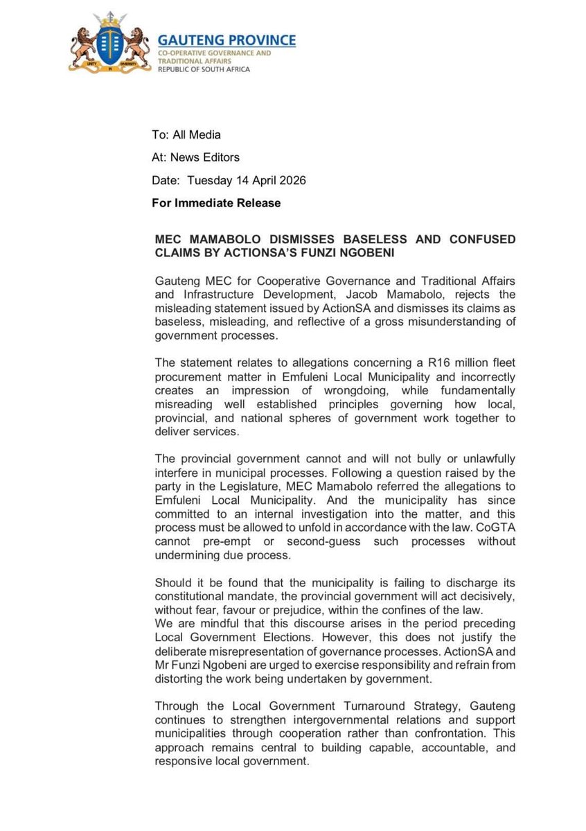 MEC Jacob Mamabolo tweet media