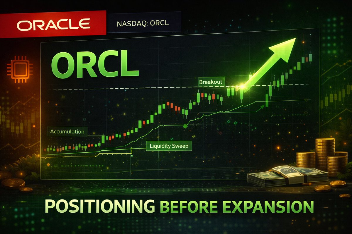 rashalati's tweet photo. Looks like ORCL will follow SNDK, this kind of structure doesn’t stay silent for long, no chart just conviction 😎 https://t.co/NHdaMFKfsH