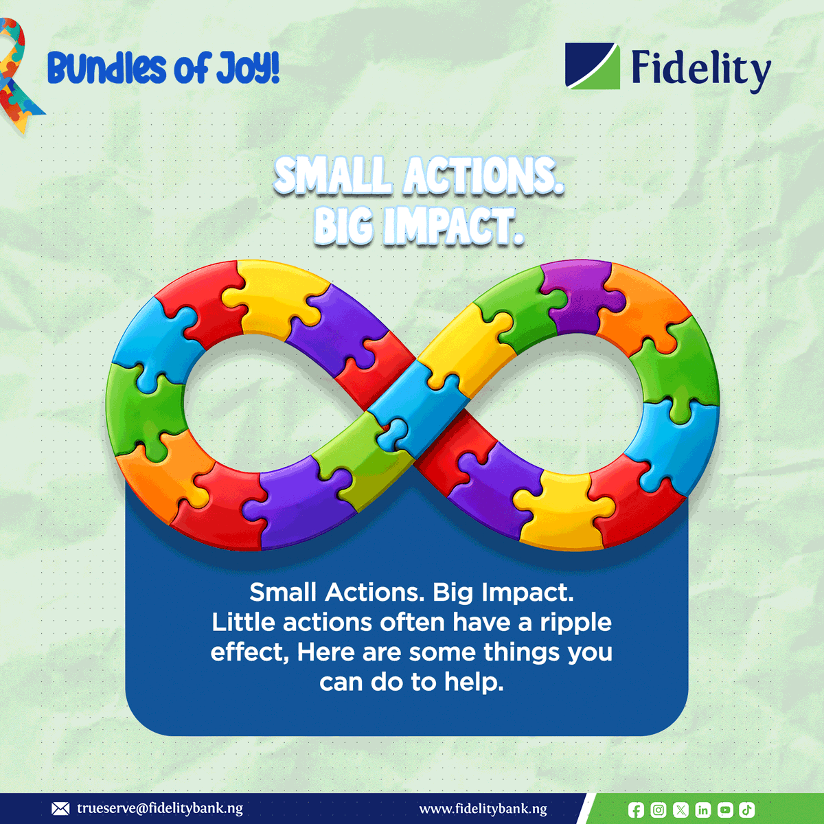fidelitybankplc's tweet image. Hey Fidelity Fam, Inclusion isn’t always about big gestures.
Sometimes, it’s in the quiet choices we make every day.

A little patience.
A little understanding can go a long way.
Autism and Humanity - Every life has Value. 

#InclusionMatters #AutismAcceptance #WeAreFidelity