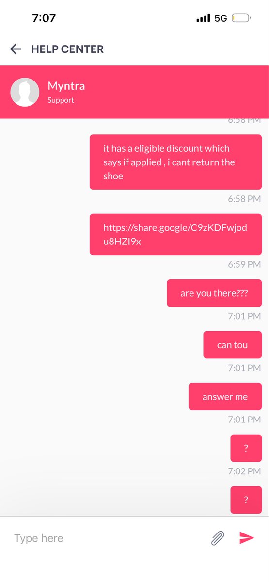 ChottaSultan's tweet photo. @myntra @MyntraSupport  is your support team stupid? https://t.co/jqCqL1axwJ