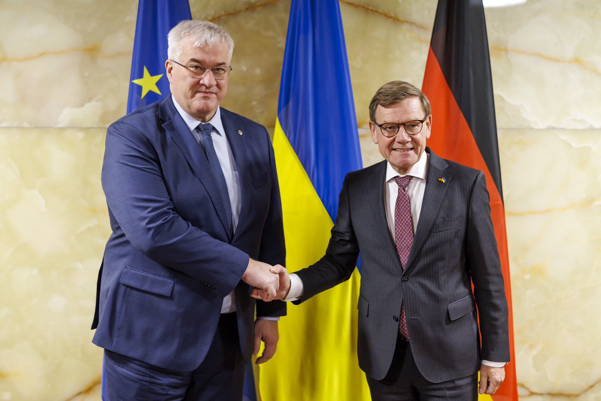 andrii_sybiha's tweet photo. I had a productive meeting with my German friend and colleague @AussenMinDE Johann Wadephul. 

I am glad to continue our dialogue and welcomed the resumption of the intergovernmental consultations as an important step to further strengthen Ukraine–Germany cooperation. 

We agreed that relations between our countries have long been strategic in substance, and today this will be reflected in the joint declaration following the intergovernmental consultations.

We discussed a wide range of bilateral and international issues. I thanked Germany for keeping Ukraine high on Berlin’s agenda and for its comprehensive support, which strengthens Ukraine’s resilience.

In light of the evolving security situation in the Middle East, we explored opportunities for closer cooperation, including a potential drone deal between our countries — to further advance the great cooperation that is already taking place. 

We also discussed the election results in Hungary. I expressed confidence that this could open a new chapter in our relations. I emphasised the need for progress on the 20th sanctions package and the €90 billion loan.

We addressed Ukraine’s EU accession. Ukraine remains committed to moving forward swiftly towards opening all negotiation clusters.

The humanitarian dimension remains crucial for our countries. Germany hosts one of the largest numbers of Ukrainians displaced by the war. We agreed to expand Ukraine’s consular presence and are preparing to inaugurate a Consulate General in Dresden. Grateful to Germany for its support and facilitation.

Even in times of war, culture remains important, and we reflected this by announcing the Ukrainian-German cross-cultural season for 2027–2028.

I also briefed on the battlefield situation and ongoing diplomatic efforts. Sustained support is essential to strengthen our positions and advance a lasting peace.