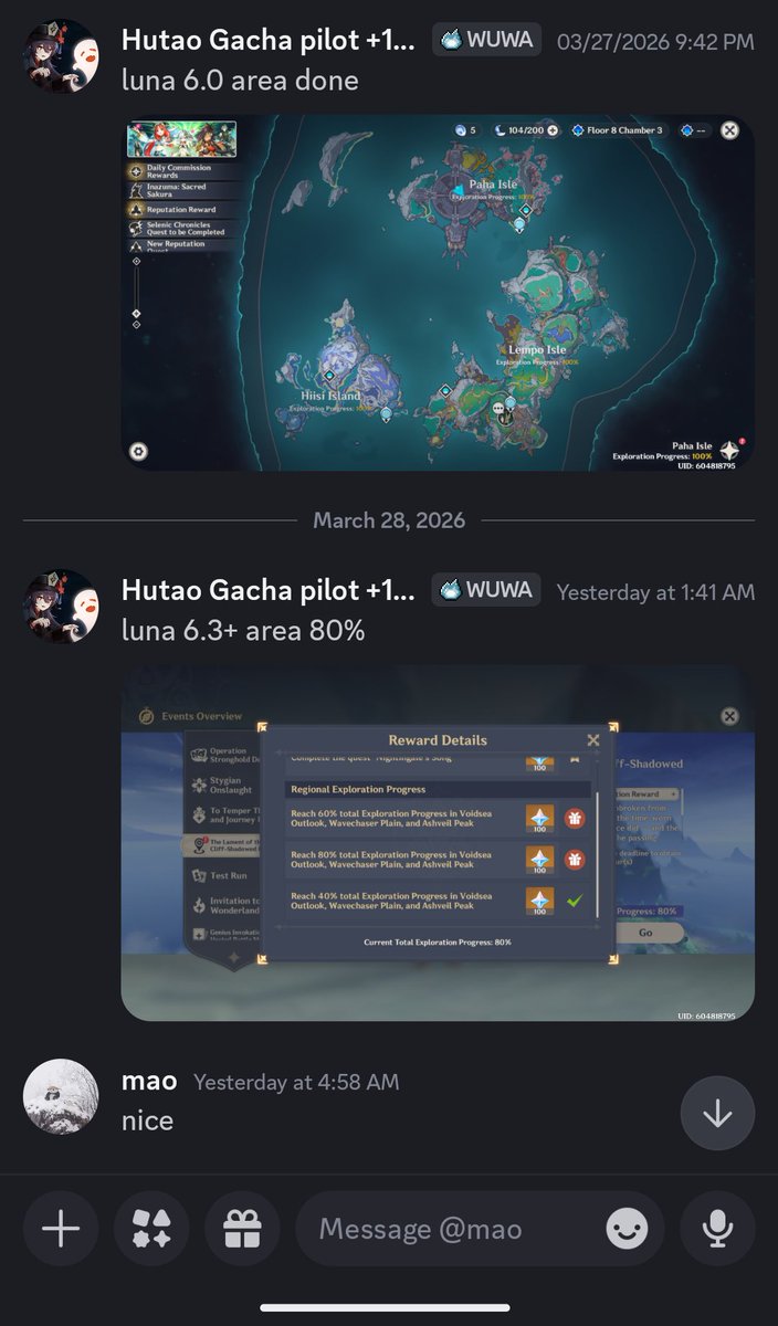 Alice 🐈/ Genshin/ Hsr/Wuwa/ zzz pilot/+7proofs tweet media